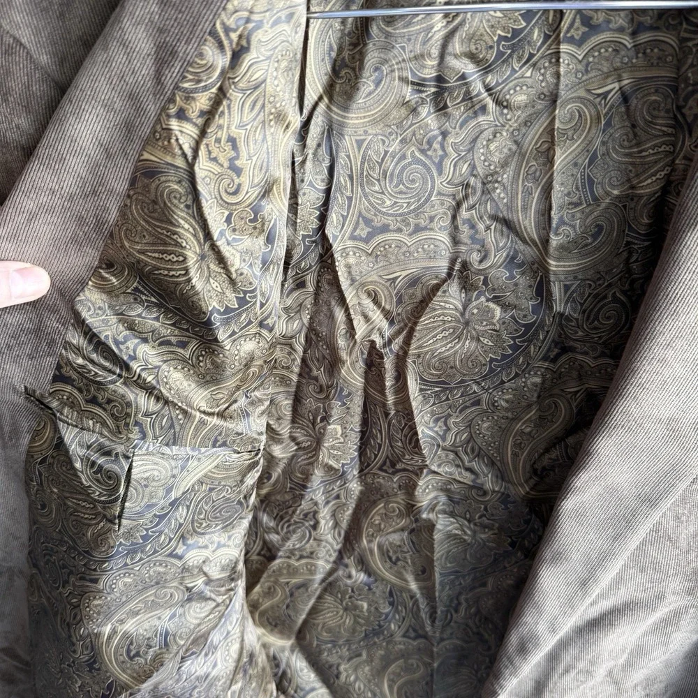 Lauren Ralph Lauren Corduroy Blazer‎ Brown Paisley Lining 48 Long Two Button
